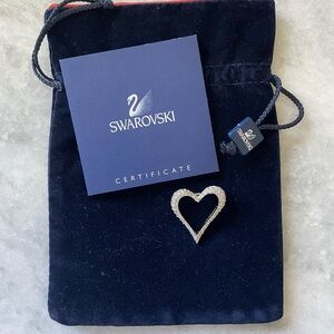 vintage Swarovski crystal heart pin signed